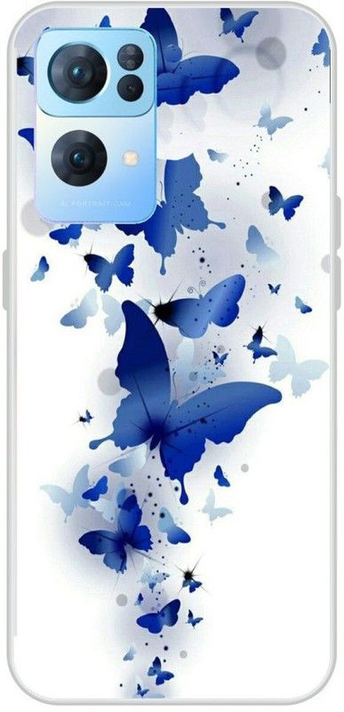 Dreamcase Back Cover for OPPO Reno7 Pro 5G  (Blue, White, Silicon)