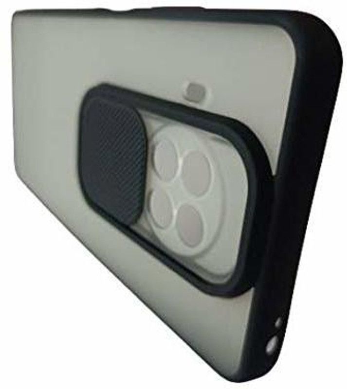 ELEF Back Cover for Redmi 10i Premium Camera Protection Shutter/Slider Matte Translucent Case Soft Edges  (Black, Pack of: 1)