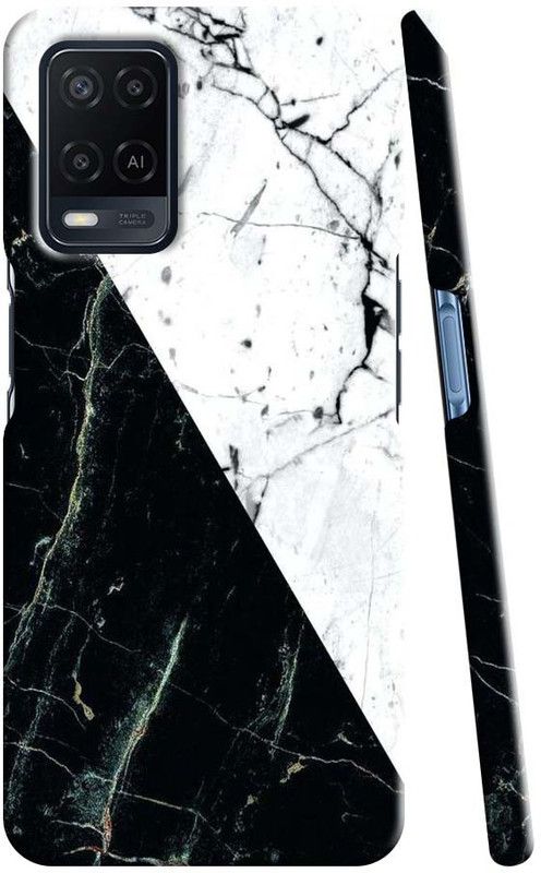 BK Creations Back Cover for Oppo A53s  (Black, White, Dual Protection, Pack of: 1)