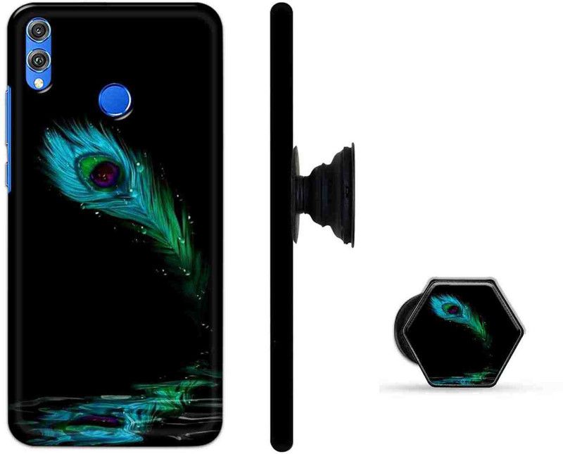 PRINTEDGE Back Cover for Honor 8C  (Multicolor, Cases with Holder, Pack of: 2)