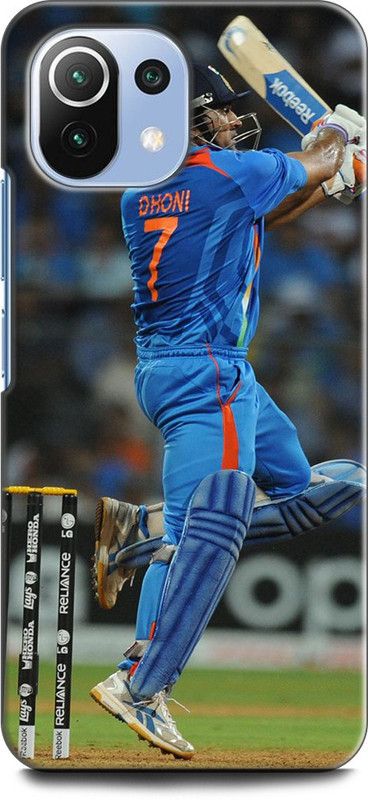 WallCraft Back Cover for Xiaomi 11Lite NE MS DHONI, MAHENDRA SINGH DHONI, CRICKET, CAPTAIN, SPORTS  (Multicolor, Dual Protection, Pack of: 1)