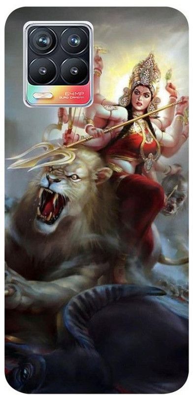 Golden Mask Back Cover for Sky Hawk Back Cover For Realme 8 Lord Dura Devi  (Multicolor, Waterproof, Silicon, Pack of: 1)
