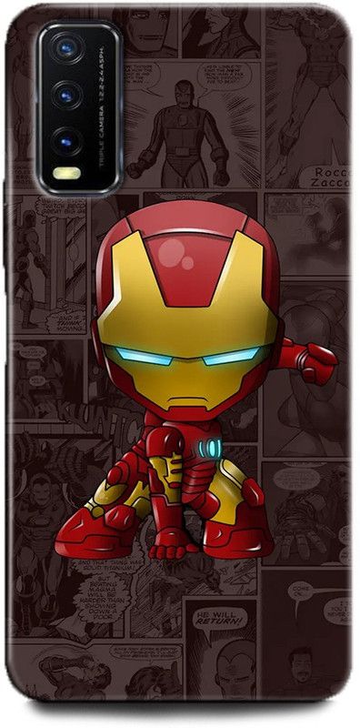 INDICRAFT Back Cover for Vivo Y12G, V2068 IRON MAN, AVENGERS, MARVEL, SUPERHERO  (Multicolor, Dual Protection, Pack of: 1)