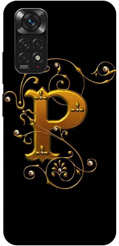 THE NARAYANA COLLECTIONS Back Cover for REDMI NOTE 11-P,LOVE,GOLDEN,ALPHABET,NAME  (Multicolor, Hard Case, Pack of: 1)