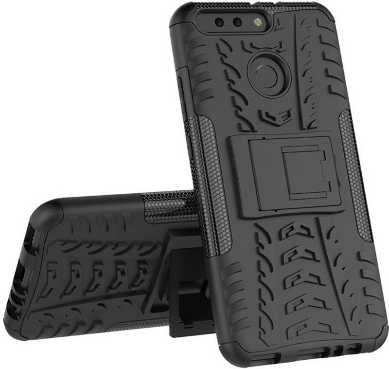 MOBIRUSH Back Cover for Honor 8 Pro  (Black, Rugged Armor, Pack of: 1)