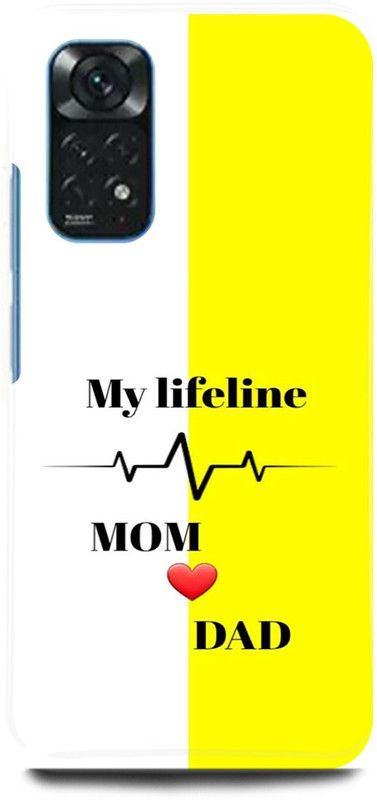 play fast Back Cover for Redmi Note 11S MY, LIFELINE, MOM, DAD, LOVE  (Yellow, Hard Case, Pack of: 1)