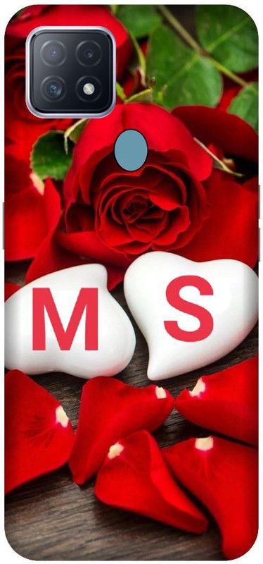 VS PRINT LINK Back Cover for OPPO A15s , CPH2179 ,MS, M LOVES S, MS NAME, MS Love Printed  (Red, Hard Case, Pack of: 1)