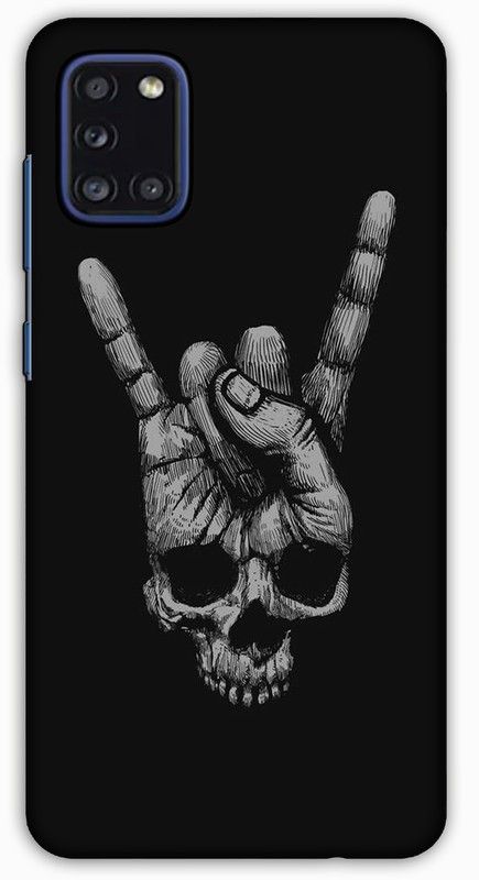 artocus Back Cover for Samsung Galaxy A31, Samsung Galaxy A31 Skull finger,rockstar Printed Back Cover  (Multicolor, Hard Case, Pack of: 1)