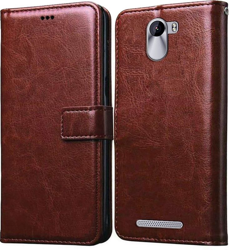 Flipkart SmartBuy Flip Cover for Karbonn Aura Power 4G Plus Leather Flip Case  (Brown, Pack of: 1)