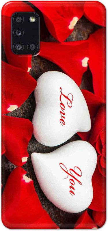 NDCOM Back Cover for Samsung Galaxy A31 Love You Red Rose Printed  (Multicolor, Hard Case, Pack of: 1)