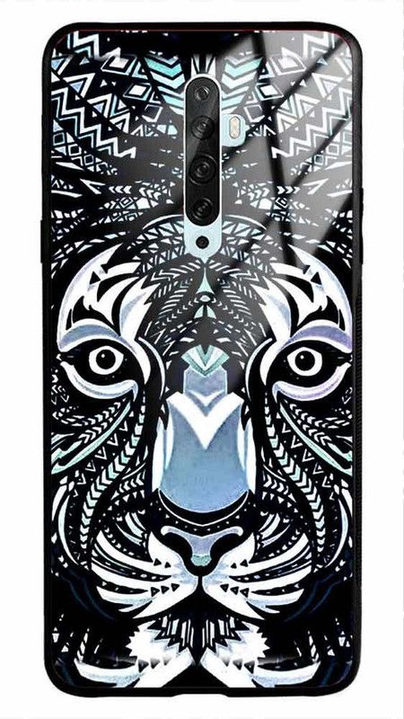 NDCOM Back Cover for OPPO Reno2 Z Animal Printed Glass Case  (Multicolor, Grip Case, Pack of: 1)