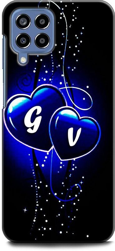 WallCraft Back Cover for SAMSUNG Galaxy M53 5G G V, G LOVES V, NAME, ALPHABET, GV LOVE, HART, BLUE  (Multicolor, Dual Protection, Pack of: 1)