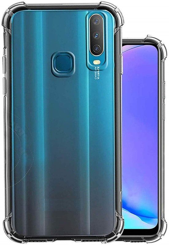 Phone Back Cover Pouch for Vivo Y12  (Transparent, White, Grip Case, Pack of: 1)
