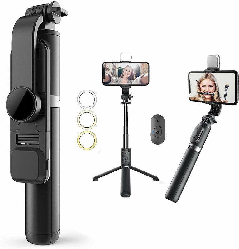 DONIZARD Bluetooth Selfie Stick  (BLACK, Remote Included)
