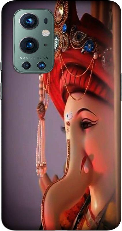 CROKIAN Back Cover for OnePlus 9 Pro Ganesh Back Cover  (Gold, Hard Case)