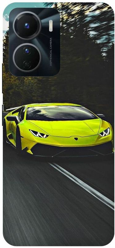 COVERJET Back Cover for VIVO Y16-LAMBHORGHINI- SPORTS- CAR- LOVER  (Yellow, Hard Case, Pack of: 1)