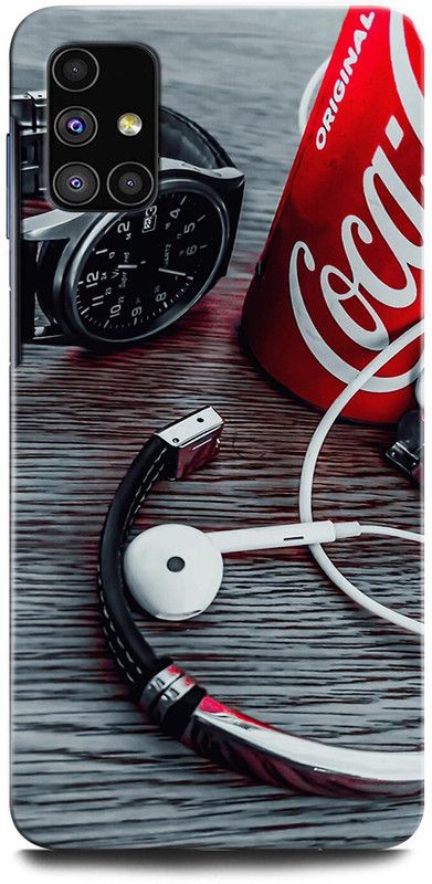 ORBIQE Back Cover for Samsung Galaxy M51 WATCH, COCA COLA, EARPHONE, MOOD, HAND BAND  (Multicolor, Hard Case, Pack of: 1)