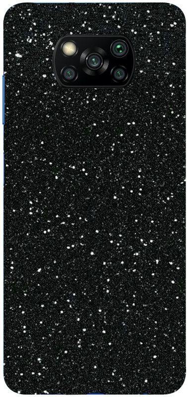 Jeeva Creation Poco X3, poco x3 Mobile Skin  (Ultra Super Black Glitter Skin With High Matte Finish.)