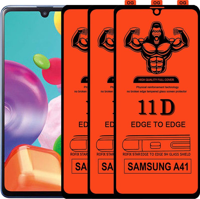 Laxdom Edge To Edge Tempered Glass for SAMSUNG GALAXY A41  (Pack of 3)
