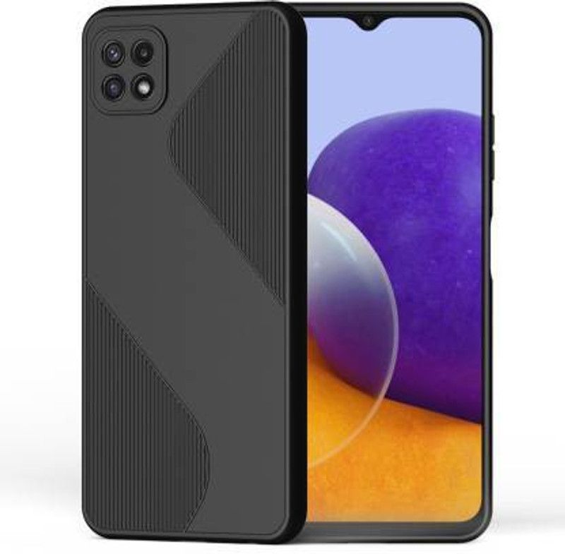 Cafune Back Cover for Samsung Galaxy A22 5G  (Black, Grip Case, Silicon, Pack of: 1)