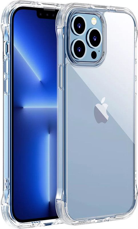 Raya Back Cover for Apple iPhone 13 with Reinforced Drop Protection & Hook/Kick Stand, {Anti-Yellow Back Case}  (Transparent, Shock Proof, Pack of: 1)