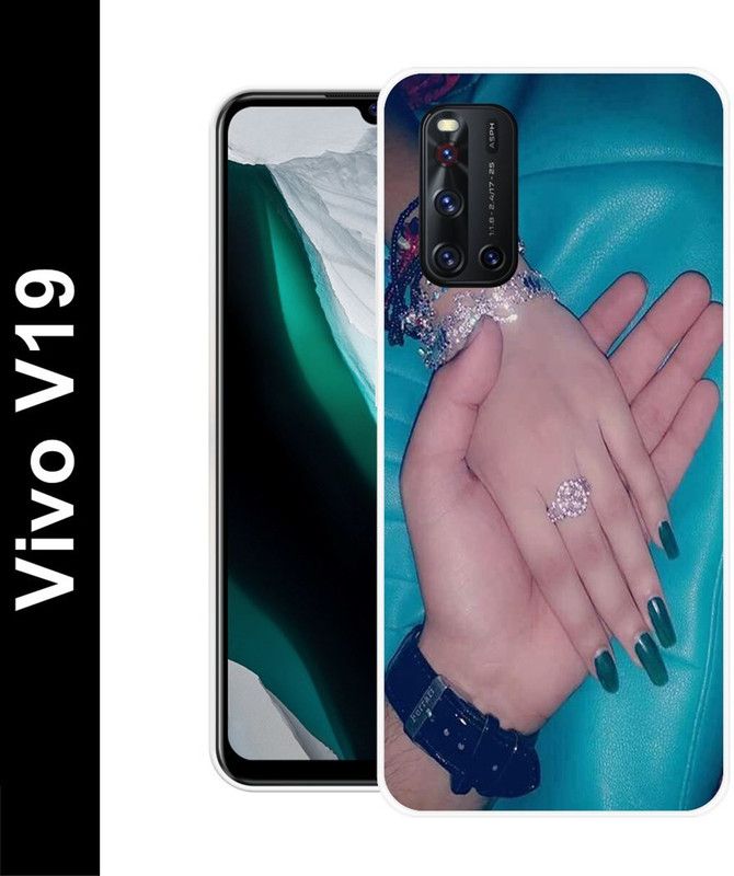 Aabra Back Cover for Vivo V19  (Blue, Beige, Flexible, Silicon, Pack of: 1)