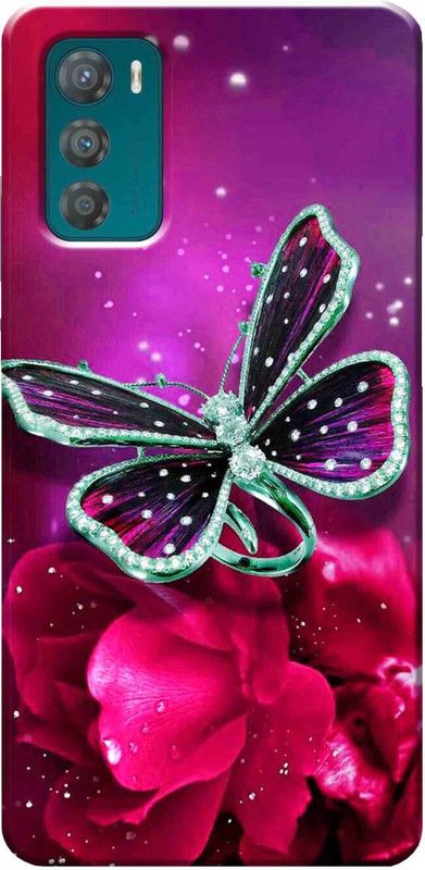 TrenoSio Back Cover for Motorola Moto G42 4G  (Pink, Gold, Grip Case, Silicon, Pack of: 1)