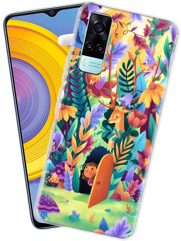 Fashionury Back Cover for Vivo Y31 (2021)  (Multicolor, Grip Case, Silicon, Pack of: 1)
