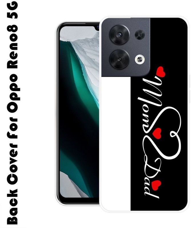 KUDI Back Cover for Oppo Reno8 5G  (Black, White, Grip Case, Silicon, Pack of: 1)