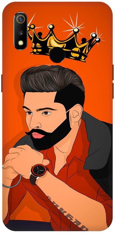 PICHKU Back Cover for REALME 3-RMX1821-PARMISH,VERMA,BEARD,PUNJABI,TAMIL,TELUGU,SINGER  (Orange, Hard Case, Pack of: 1)