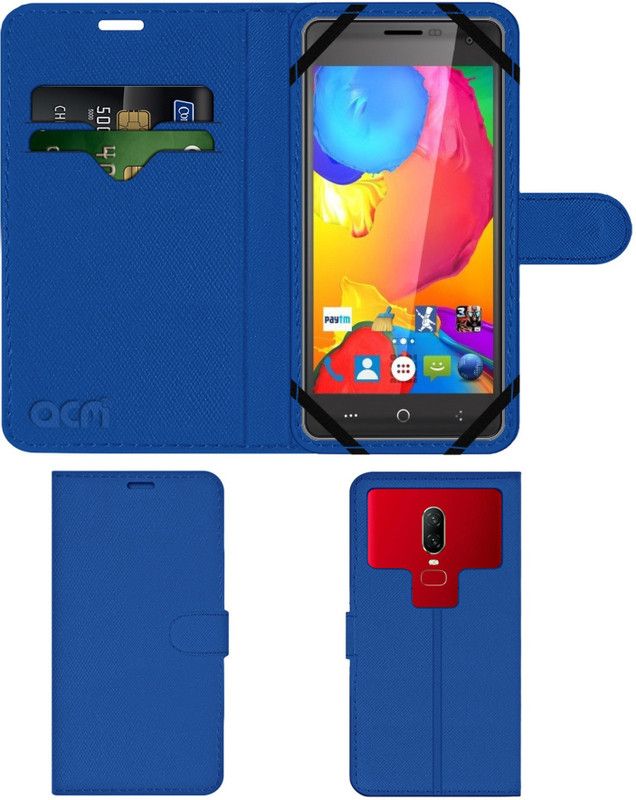 ACM Flip Cover for Rage Curve 5.0  (Blue, Cases with Holder, Pack of: 1)