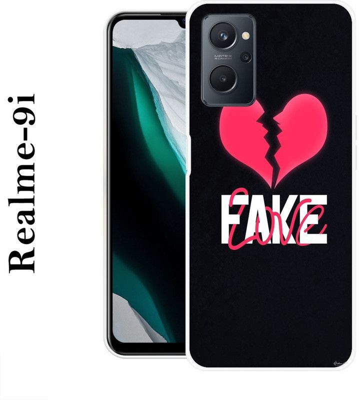 SHIVKUDI Back Cover for Realme 9i  (Black, Pink, Grip Case, Silicon)