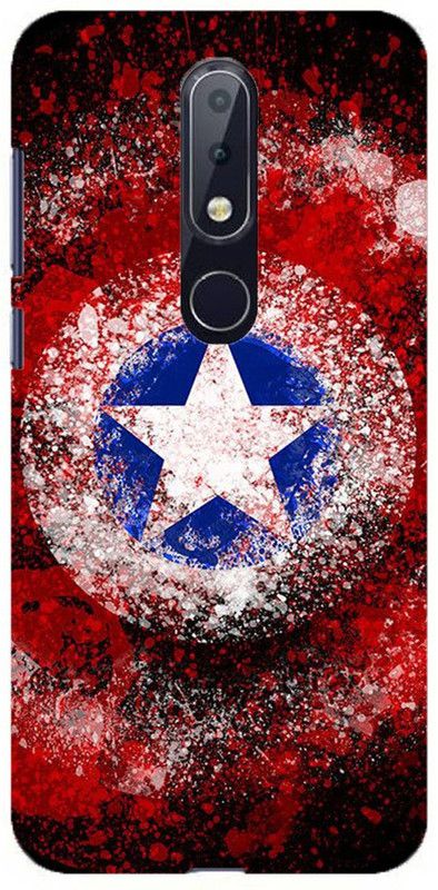 NDCOM Back Cover for Nokia 5.1 Plus Avengers End Game Captain America Shield Printed  (Multicolor, Hard Case, Pack of: 1)