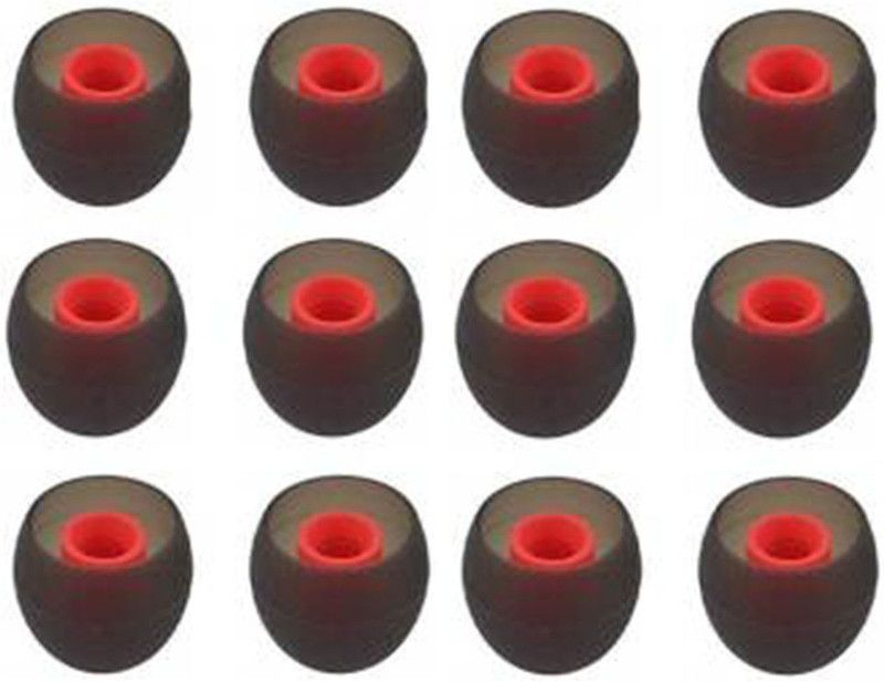 Jaash Premium Quality Silicon and Light weight Ear Tips For All Men & Women ( Pack Of 6 Pair) ( 12 Pcs) In The Ear Headphone Cushion  (Pack of 12, Red, Grey)