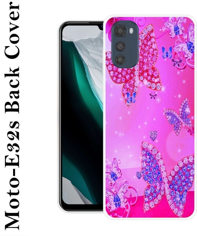 INDIALAND Back Cover for Motorola Moto E32s  (Pink, Grip Case, Silicon, Pack of: 1)