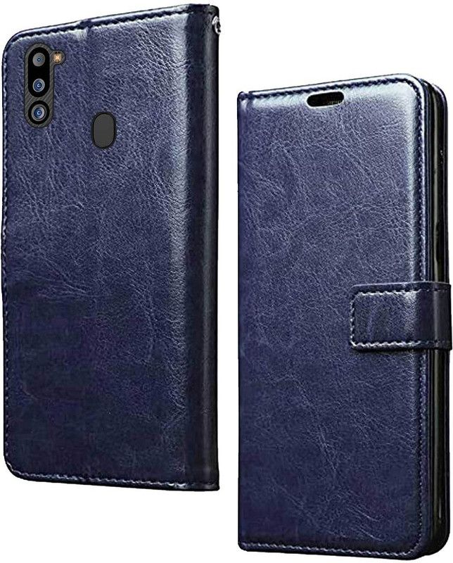 RRTBZ Flip Cover for Samsung Galaxy M21 2021  (Blue, Pack of: 1)