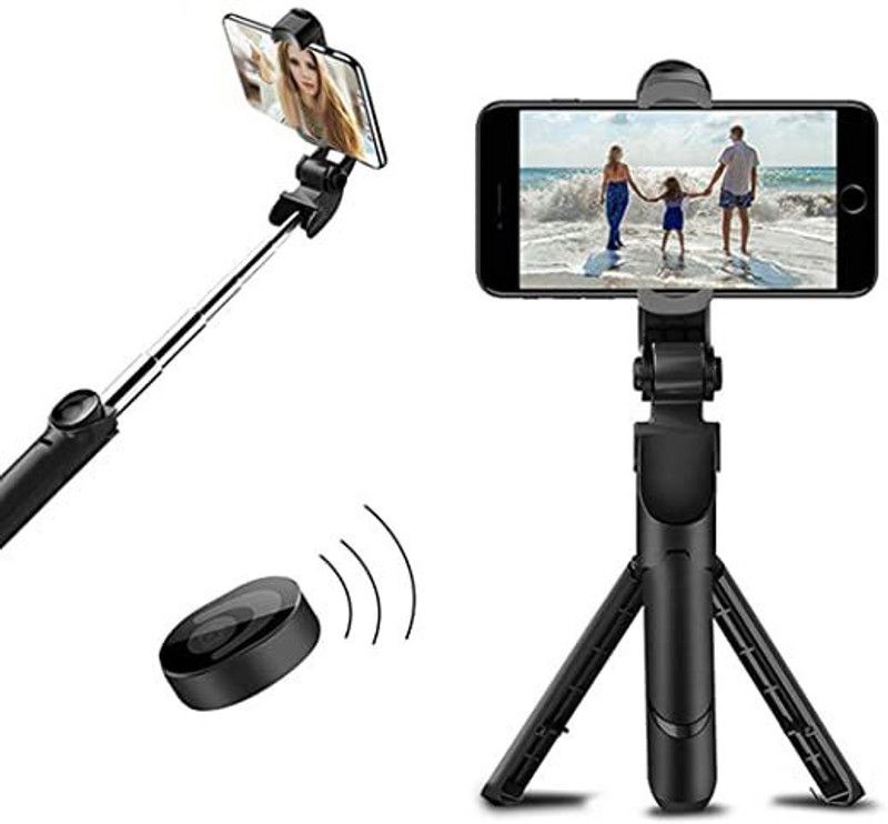 XITARA xt02 Bluetooth Selfie Stick  (Black, Remote Included)