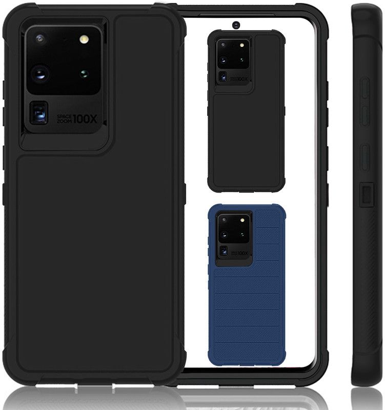 DuraSafe Cases Back Cover for Samsung Galaxy S20 Ultra  (Black, Rugged Armor, Silicon, Pack of: 1)