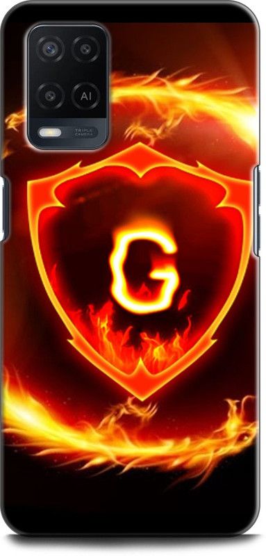 INDICRAFT Back Cover for OPPO A54, CPH2239 G, G LETTER, FIRE, G NAME, G ALPHABET  (Multicolor, Dual Protection, Pack of: 1)