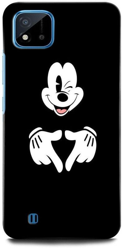 ORBIQE Back Cover for Realme C11 2021  (Black, White, Hard Case)