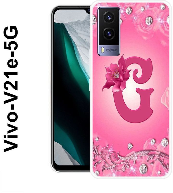 SHIVKUDI Back Cover for Vivo V21e 5G  (Pink, Grip Case, Silicon)