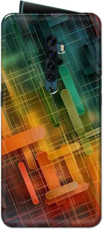 NDCOM Back Cover for OPPO Reno2 Abstract Bright Printed  (Multicolor, Hard Case, Pack of: 1)