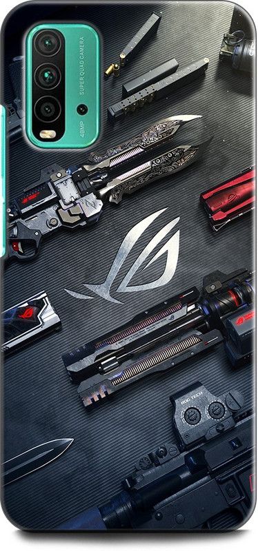 KEYCENT Back Cover for REDMI 9 Power ROG, GUN, PISTOL, ARMY, AMMO, WEAPON, MACHINE GUN  (Multicolor, Pack of: 1)