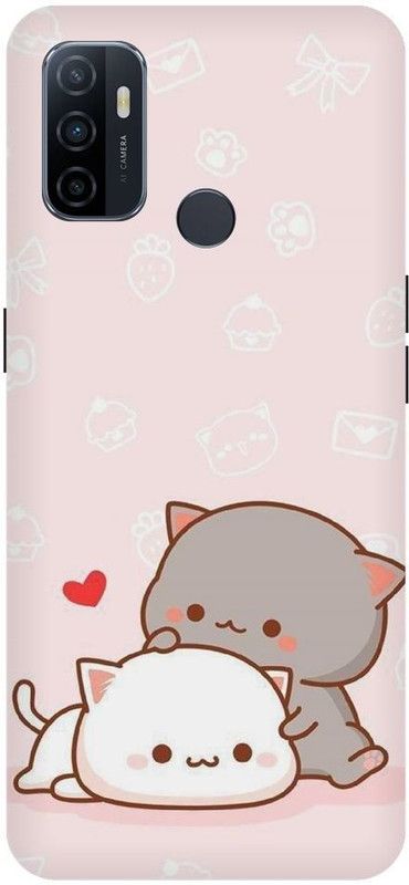 URCHIN Back Cover for Oppo A53 cute cat, cartoon, love cats, funny, sweet, love,  (Multicolor, Shock Proof, Pack of: 1)