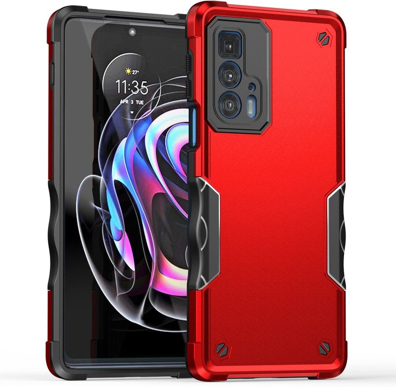 Q Wallet Back Cover for Motorola Edge 20 PRO  (Red, Dual Protection, Pack of: 1)