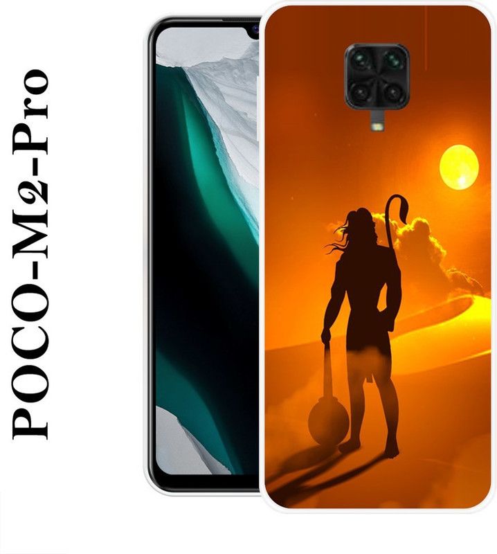 Sswastik Back Cover for Poco M2 Pro  (Orange, Black, Silicon)