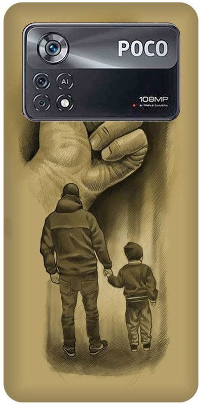 play fast Back Cover for POCO X4 Pro 5G, FATHER, PAPA, DAD, SON, LOVE, HAND, SHAKE  (Brown, Hard Case, Pack of: 1)
