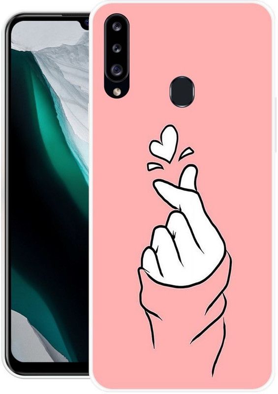BLUEZAP Back Cover for Samsung Galaxy A20s  (Pink, White, Grip Case, Silicon, Pack of: 1)