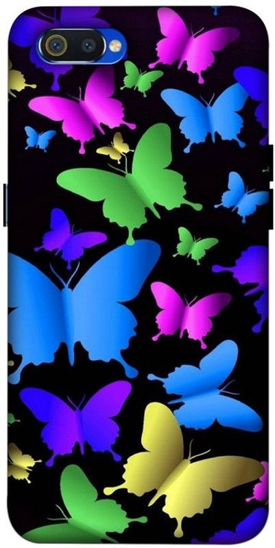 LUCKY MOBI.COM Back Cover for Realme C2 ( BUTTERFLY WALLPAPER) PRINTED BACK COVER  (Multicolor, Hard Case, Pack of: 1)