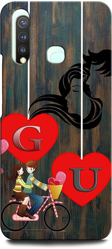 ORBIQE Back Cover for VIVO U20 1921 GU, G LOVE U, U LOVE G, G LETTER, U LETTER, GU NAME  (Multicolor, Hard Case, Pack of: 1)
